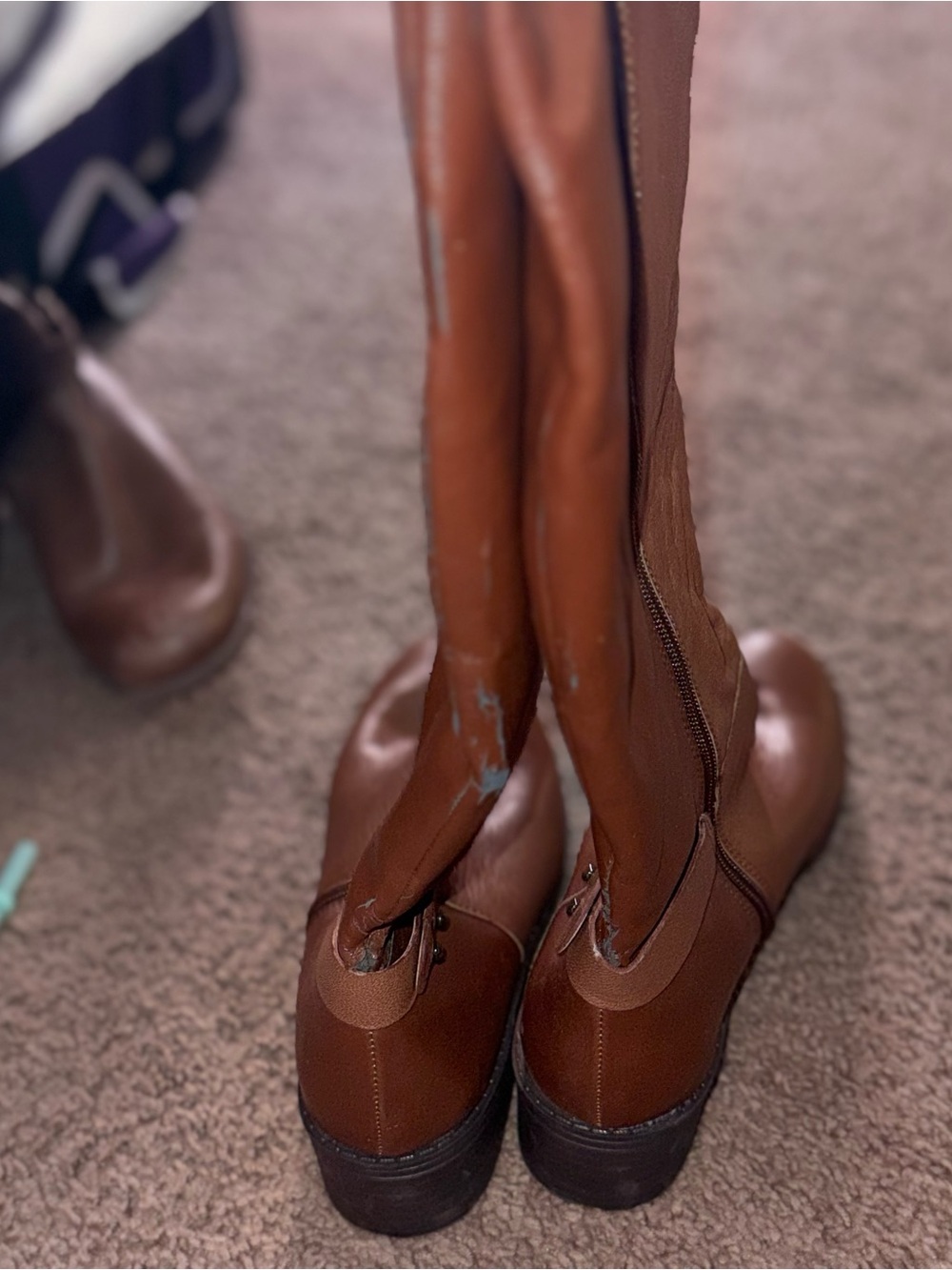 Women's Tall Brown Zip-Back Riding Boots
